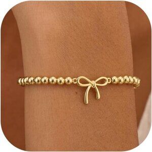 Beaded Bracelet for Women Dainty Stretch Handmade Charm Bracelet Stackable Gifts